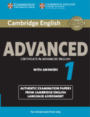 CAMBRIDGE  ENGLISH ADVANCED 1 -St`s, Key & Audio CD *Rev2015