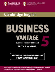 CAMBRIDGE ENGLISH BUSINESS 5 VANTAGE - Student`s with Key