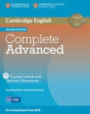 COMPLETE ADVANCED - TCH`S BOOK & Resources CD-ROM 2nd Ed #