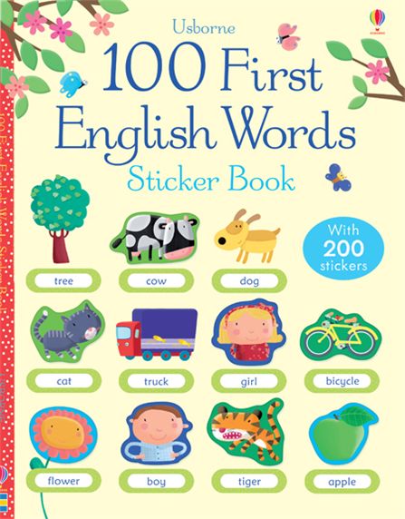 ONE-HUNDRED-FIRST-ENGLISH-WORDS-with-Sticker---Usborne