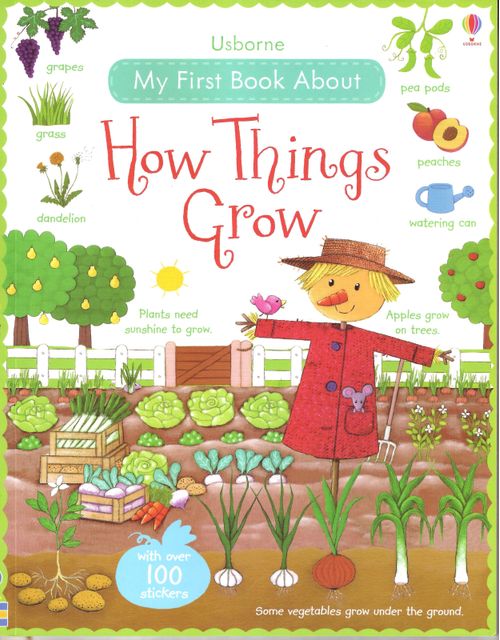 MY FIRST BOOK ABOUT HOW THINGS GROW with Stickers - Usborne