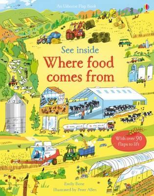 SEE INSIDE WHERE FOOD COMES FROM- Usborne Flap Books