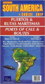 SOUTH AMERICA:PORTS OF CALL & ROUTES - Mapa Eng/Esp