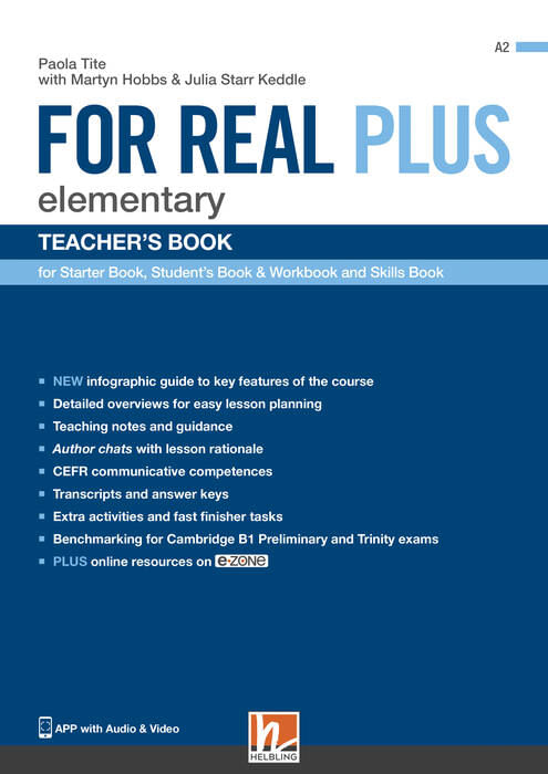 FOR REAL PLUS ELEMENTARY - TCH'S BOOK incluiding Test Book