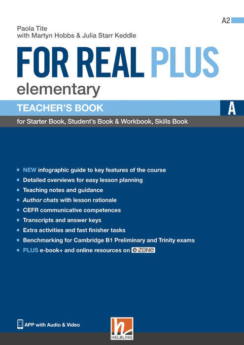 FOR REAL PLUS ELEMENTARY -TCH'S Split A incluiding Test Book