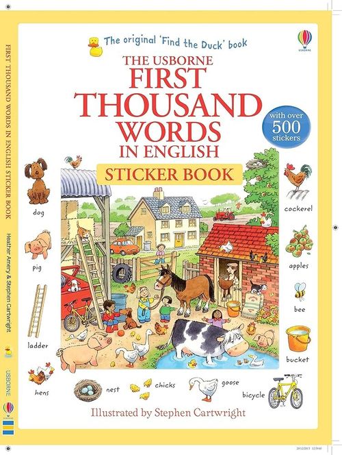 FIRST THOUSAND WORDS IN ENGLISH  w/Stickers - Usborne **N/E