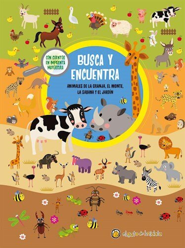 BUSCA Y ENCUENTRA  : animales : granja / selva / sabana / jardín  - Guadal