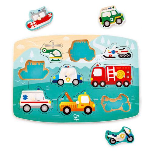 ROMPECABEZAS VEHICULOS DE EMERGENCIA - Hape